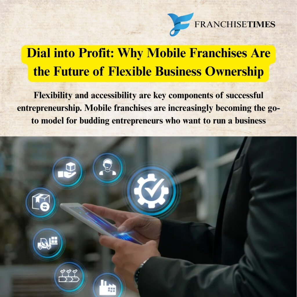 Entrepreneur managing a mobile franchise business on the go
