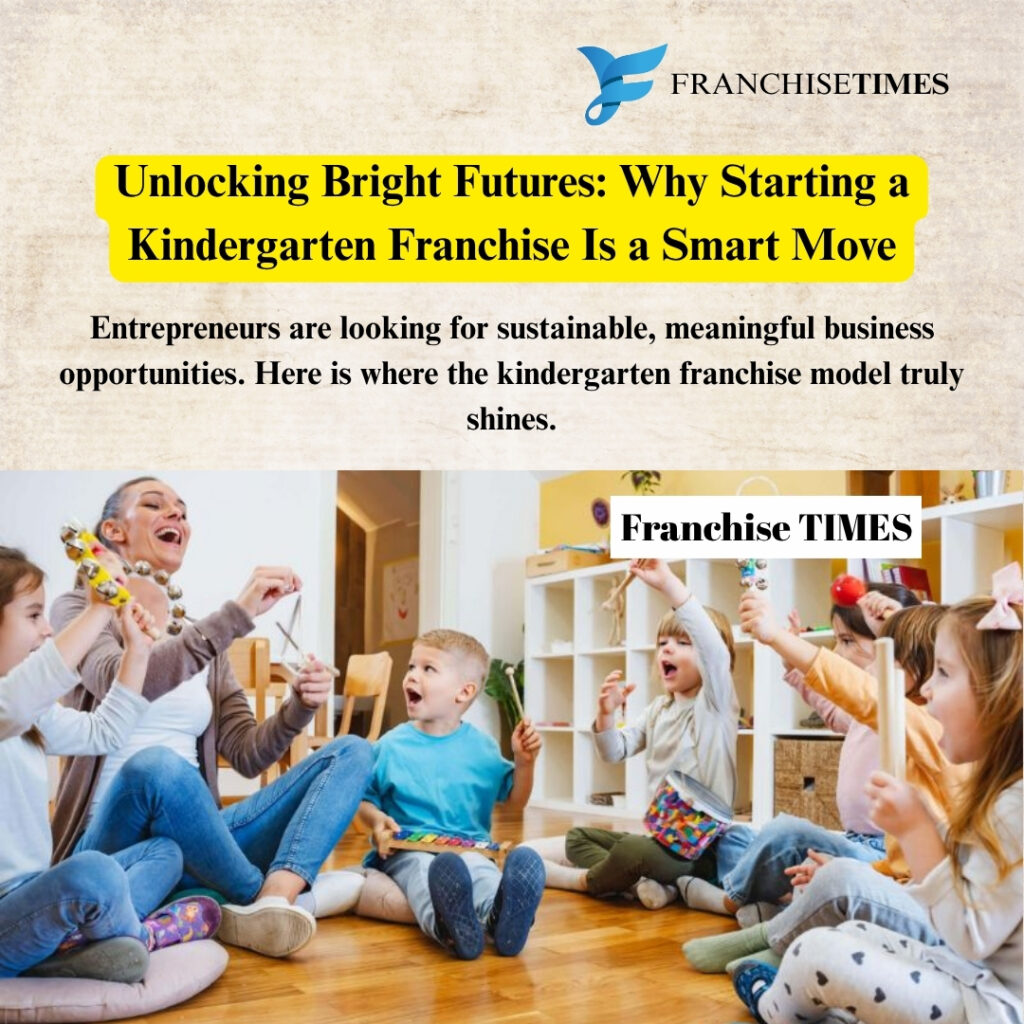 Children learning in kindergarten franchise classroom