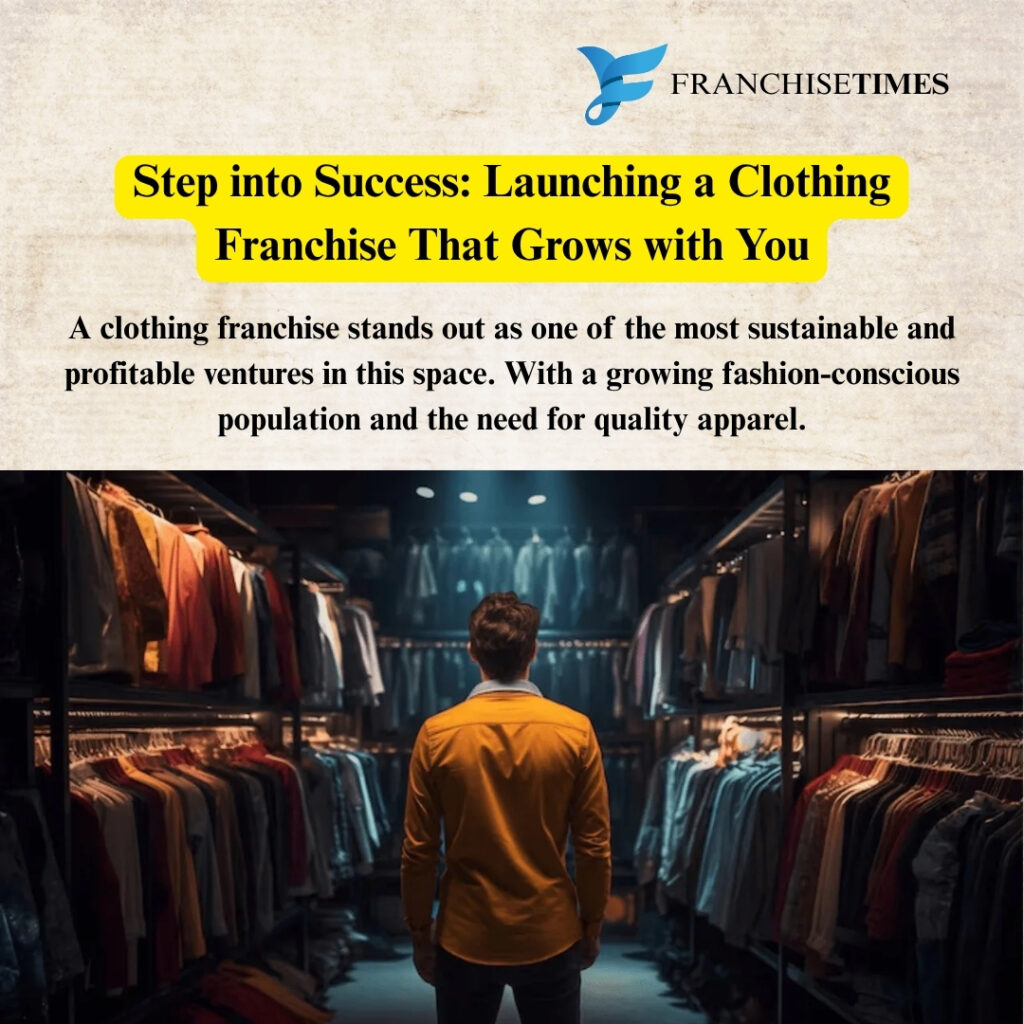 Happy entrepreneur launching a clothing franchise for business growth